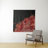 Rood en wit abstract schilderij wandkleed (In situ)