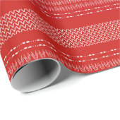 Rood en wit Afrikaans patroon inpakpapier (Rol Hoek)
