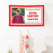 Rood en wit Afstudeerder Eén foto Spandoek (Insitu)