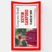 Rood en wit Afstudeerder Eén foto Spandoek (Verticaal)