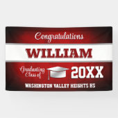 Rood en Wit Afstudeerfeest Spandoek (Horizontaal)