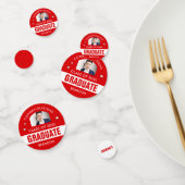 Rood en wit Afstuderen Foto Aangepaste Confetti (Groep)
