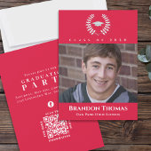 Rood en wit Afstuderen Foto Classic Kaart