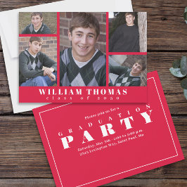 Rood en wit Afstuderen Foto collage Kaart