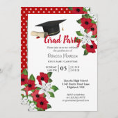 Rood en wit 🎓 Afstuderen Kaart (Voorkant / Achterkant)