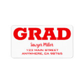 Rood en wit Afstuderen retouradres Etiket (Voorkant)
