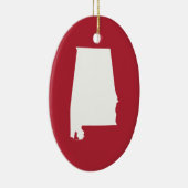 Rood en Wit Alabama Keramisch Ornament (Rechts)