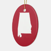 Rood en Wit Alabama Keramisch Ornament (Links)