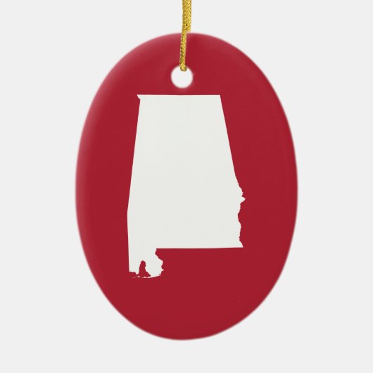Rood en Wit Alabama Keramisch Ornament (Voorkant)