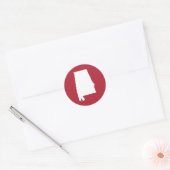 Rood en Wit Alabama Ronde Sticker (Envelop)