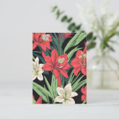 Rood en wit Amaryllis Floral Design Briefkaart (Staand voorkant)