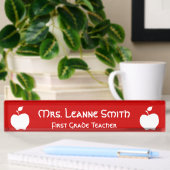Rood en Wit Apple Teacher Naambordje