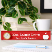 Rood en Wit Apple Teacher Naambordje