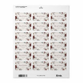 Rood en wit aquarel bloemenkerst etiket (Full Sheet)