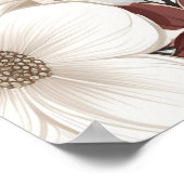 Rood en wit aquarel bloemenkerst poster (Hoek)