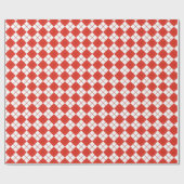 Rood en wit argyle cadeaupapier (Vlak)