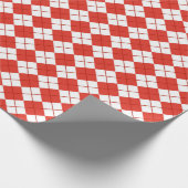 Rood en wit argyle cadeaupapier (Hoek)