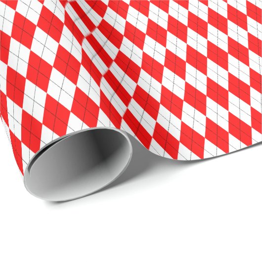 Rood en wit argyle-cadeaupapier cadeaupapier (Rol Hoek)