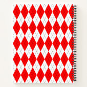 Rood en Wit Argyle Patroon Notitieboek (Achterkant)