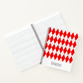 Rood en Wit Argyle Patroon Notitieboek (Binnen)