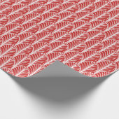 Rood en Wit  Art Deco Fan Pattern Cadeaupapier (Hoek)