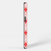 Rood en wit Art Deco patroon iPhone Hoesje (Rechterkant)