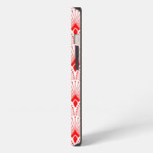 Rood en wit Art Deco patroon iPhone Hoesje (Linkerkant)