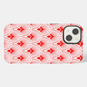 Rood en wit Art Deco patroon iPhone Hoesje (Achterkant horizontaal)