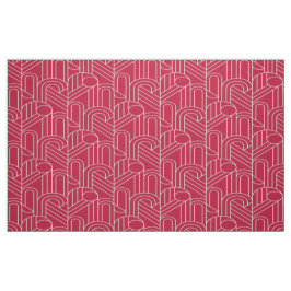 Rood en wit Art Deco Patterned Stof