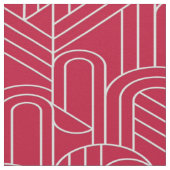 Rood en wit Art Deco Patterned Stof (Close Up)