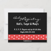 Rood en wit Baby shower Kaart (Achterkant)
