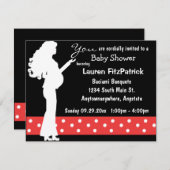 Rood en wit Baby shower Kaart (Voorkant / Achterkant)