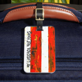 Rood en wit bagagelabel