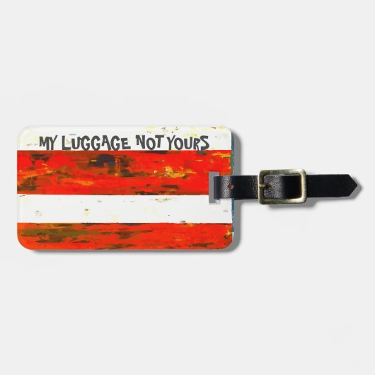 Rood en wit bagagelabel (Voorkant horizontaal)