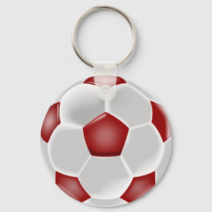Rood en wit bal sleutelhanger
