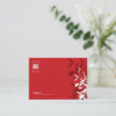 Rood en wit bamboe lekt Modern Zen Asian Wedding Plaatskaartje (Staand voorkant)