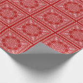 Rood en wit bandana patroon cadeaupapier (Hoek)