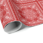 Rood en wit bandana patroon cadeaupapier (Rol Hoek)