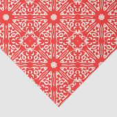  rood en wit barokpatroon tissuepapier (Detail)