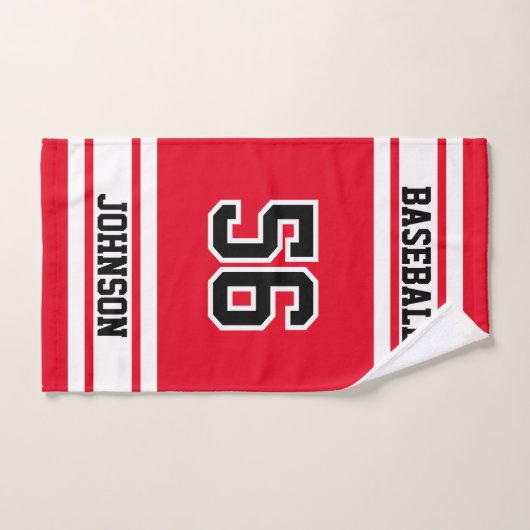 Rood en wit Baseball - 100% aanpassen Handdoek (Handdoek)