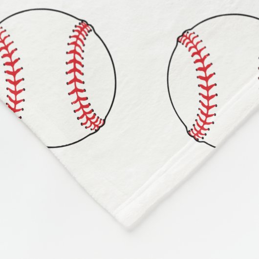 Rood en Wit Baseballs | Elke achtergrondkleur Fleece Deken (Hoek)