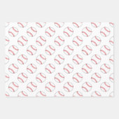 Rood en Wit Baseballs | Elke achtergrondkleur Inpakpapier Vel (Voorkant 2)