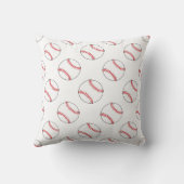 Rood en Wit Baseballs | Elke achtergrondkleur Kussen (Achterkant)