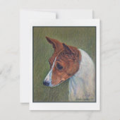 Rood en wit Basenji Art Notitiekaartje (Voorkant)