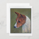 Rood en wit Basenji Art Notitiekaartje (Voorkant / Achterkant)