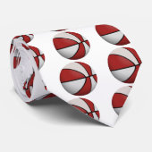 Rood en wit Basketball: Stropdas (Opgerold)