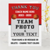 Rood en wit, bedankt, Basketball Coach Kaarten (Gele Bloem)