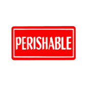  rood en wit bederfelijke Sticker (Voorkant)