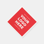 Rood en wit bedrijf Logo Prettige feestdagen Servet (Hoek)