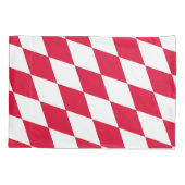 Rood en Wit Beieren Diamant Vlag Patroon Kussensloop (Achterkant)